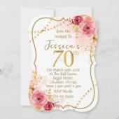 Invitation pour les 70 ans sur le thème floral (Devant)