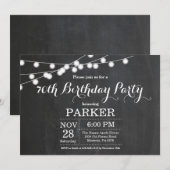 Invitation pour les 70 ans sur tableau noir (Devant / Derrière)