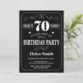 Invitation pour les 70 ans sur tableau noir (Debout devant)