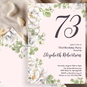 Invitation pour les 73 ans Fleurs de pivoines rose
