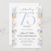 Invitation pour les 75 ans avec photo (Devant / Derrière)