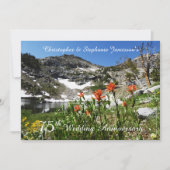 Invitation pour les 75 ans de mariage, Fleurs sauv (Devant)