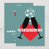 Invitation pour les 75 ans de mariage - Santé ! (Devant / Derrière)