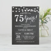 Invitation pour les 75 ans de mariage sur tableau (Debout devant)