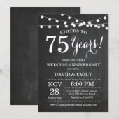 Invitation pour les 75 ans de mariage sur tableau (Devant / Derrière)