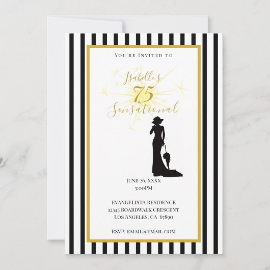 Invitation pour les 75 ans Noir & Or (Devant)