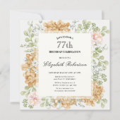 Invitation pour les 77 ans dans des couleurs d'aut (Devant)