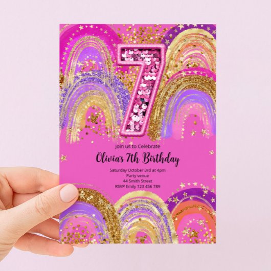 Invitation pour les 7 ans des filles