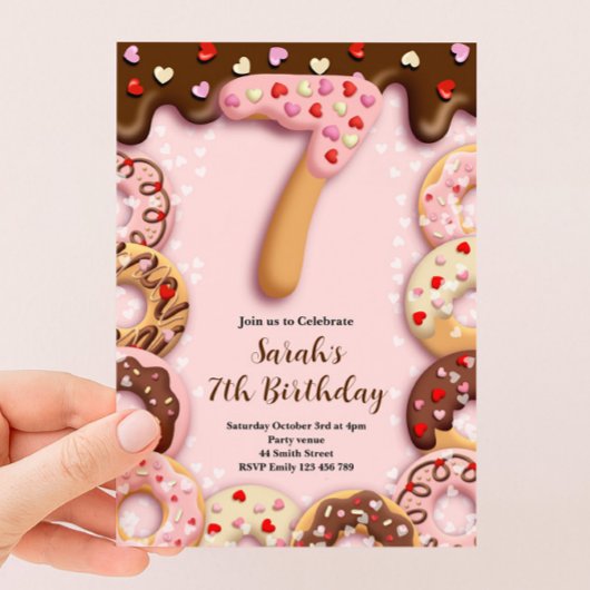 Invitation pour les 7 ans des filles pour la fête