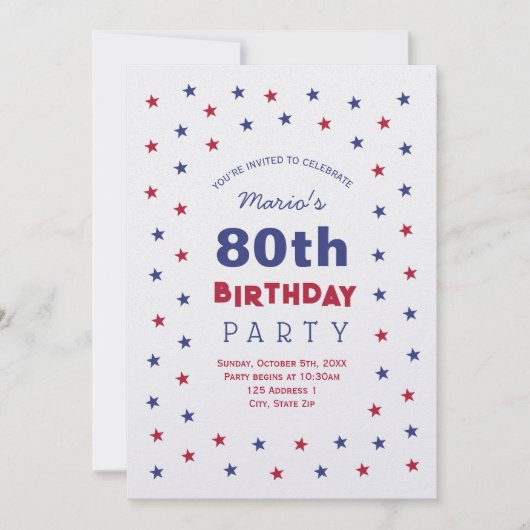 Invitation pour les 80 ans (Devant)
