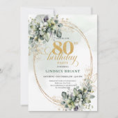 Invitation pour les 80 ans avec de la verdure d'eu (Devant)