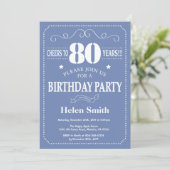 Invitation pour les 80 ans Bleu et Blanc (Debout devant)