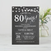 Invitation pour les 80 ans de mariage sur tableau (Debout devant)