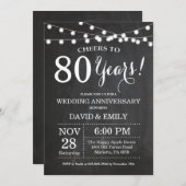 Invitation pour les 80 ans de mariage sur tableau (Devant / Derrière)