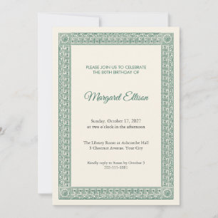 Invitation pour les 80 ans de style grec