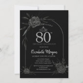 Invitation pour les 80 ans Fleurs Noires (Devant)