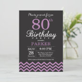 Invitation pour les 80 ans Noir et Violet (Debout devant)