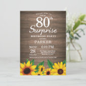 Invitation pour les 80 ans Surprise Tournesol Rust (Debout devant)