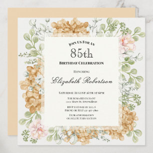 Invitation pour les 85 ans dans des couleurs d'aut