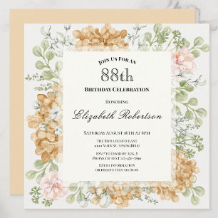 Invitation pour les 88 ans dans des couleurs d'aut