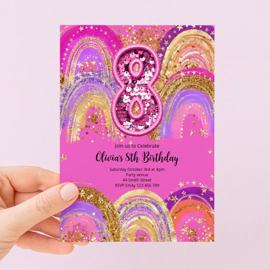 Invitation pour les 8 ans des filles