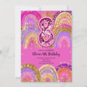 Invitation pour les 8 ans des filles (Devant)