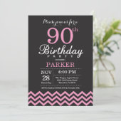 Invitation pour les 90 ans avec Chevron noir et ro (Debout devant)