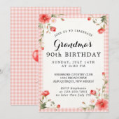 Invitation pour les 90 ans de Grand-Mère (Devant / Derrière)