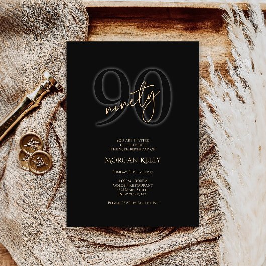 Invitation pour les 90 ans de Modern Black Gold