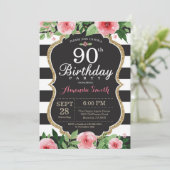 Invitation pour les 90 ans. Fleurs Or Noir (Debout devant)
