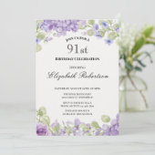 Invitation pour les 91 ans Élégante Fleur Violette (Debout devant)