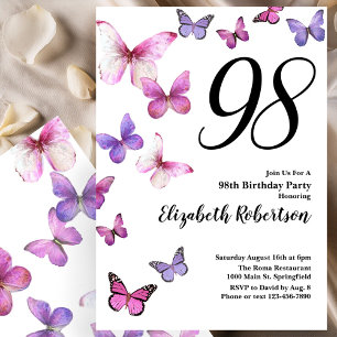 Invitation pour les 98 ans de Butterfly en Rose Vi