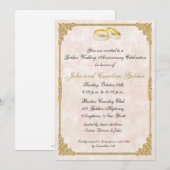 Invitation pour les anneaux de mariage du 50e anni (Devant / Derrière)