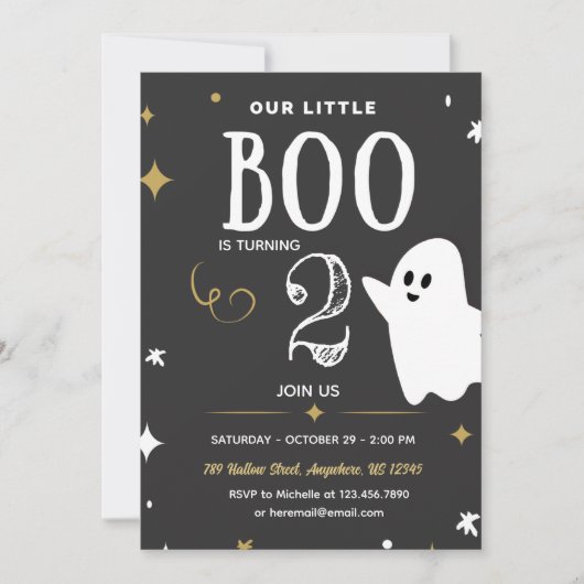 Invitation pour les deux ans de notre petit Boo (Devant)