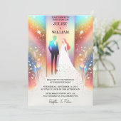 Invitation Pour les étoiles brillantes glamour pastel ombré p (Debout devant)