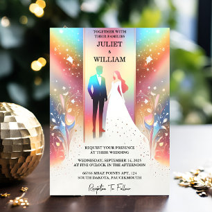 Invitation Pour les étoiles brillantes glamour pastel ombré p