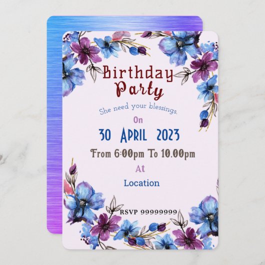 invitation pour les femmes (Devant / Derrière)