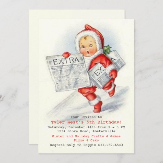 Invitation pour les fêtes d'anniversaire extra (Devant / Derrière)