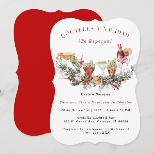 invitation pour les fêtes de Noël (Devant / Derrière)