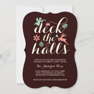 Invitation pour les Fêtes de Noël Deck The Halls