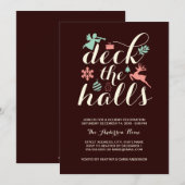Invitation pour les fêtes de Noël Deck The Halls (Devant / Derrière)