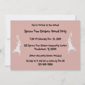 Invitation pour les Fêtes de Noël Lapin d'Hiver Jo (Dos)