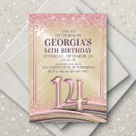 Invitation pour les filles 14e anniversaire<br><div class="desc">Ce design d'anniversaire chatouille avec élégance et grâce de poule, comme elle. Avec sa typographie, sa parties scintillant, ses serpentins et ses confettis de style vintage, ce design est la touche parfaite de douceur et de style pour son grand jour. Le jeu de couleurs rose rose et or et les...</div>