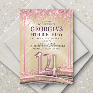 Invitation pour les filles 14e anniversaire