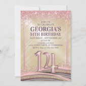 Invitation pour les filles 14e anniversaire (Devant)