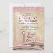Invitation pour les filles 15e anniversaire (Devant)
