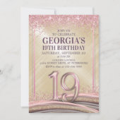 Invitation pour les filles 19e anniversaire (Devant)