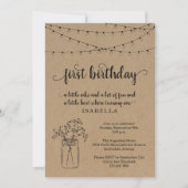 Invitation pour les filles 1er anniversaire (Devant)