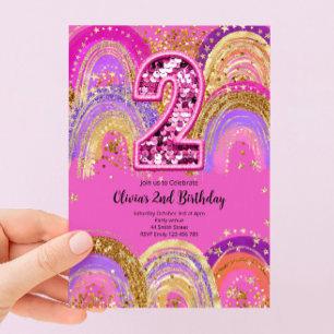 Invitation pour les filles de 2 ans pour leur anni