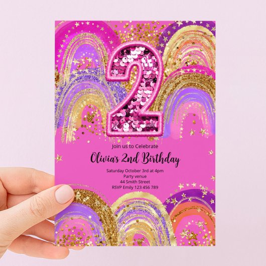 Invitation pour les filles de 2 ans pour leur anni